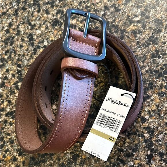 NEW Flag & Anthem Men's Brown Leather Belt - Picture 5 of 5